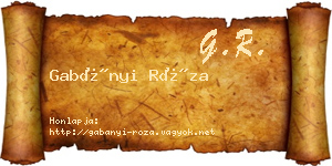Gabányi Róza névjegykártya