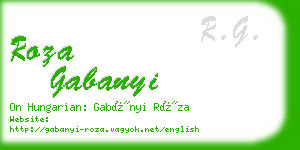 roza gabanyi business card